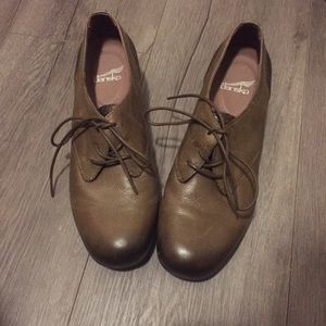 Dansko Brown Leather Lace-Up Oxfords